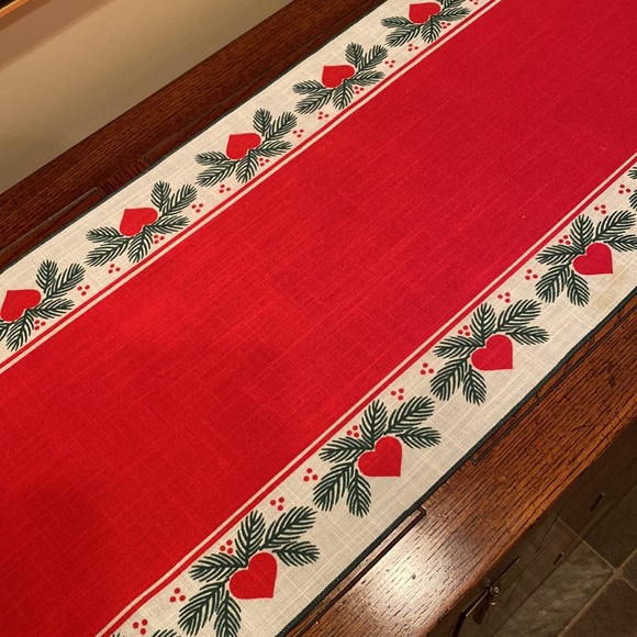 Dining Vintage Christmas Table Runner In Red White And Green 9long 13 Wide Poshmark